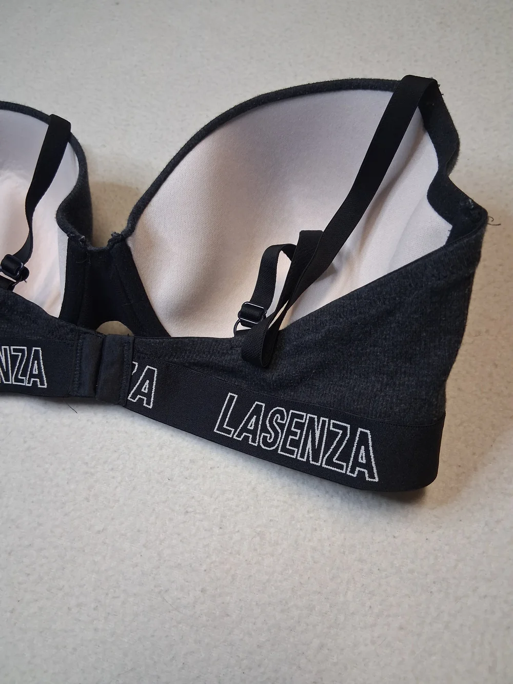 La SENZA Charcoal Gray Padded Underwire Bra with Logo Band - Picture 5 of 8